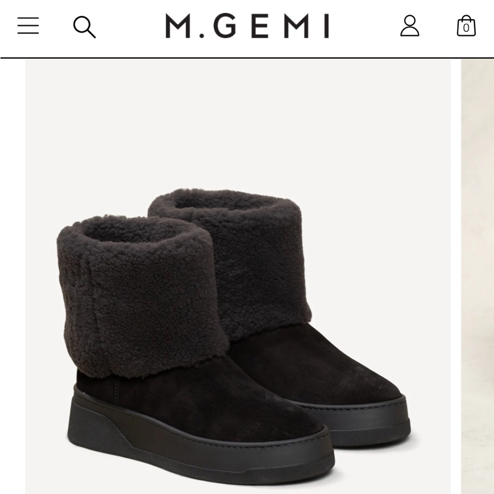 The Milena black Suède and shearling winter boots M. GEMI. Size 38.5 women NEW